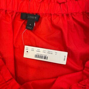 NWT J. Crew Poppy Red Off the Shoulder Cotton Top Size 4